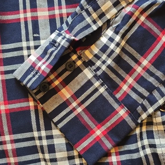 ZARA Trafaluc Collection, Plaid Relaxed Blouse, Lace Up Sides, EUC, Women's L - Picture 11 of 14